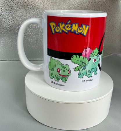 Characters of Pokemon Bulbasaur, Ivysaur, Venusaur & Mega Venusaur 11oz Coffee Mug