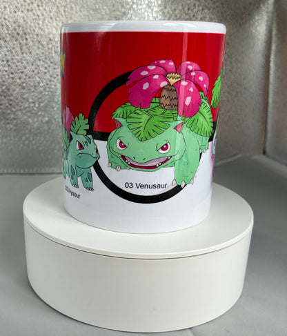 Characters of Pokemon Bulbasaur, Ivysaur, Venusaur & Mega Venusaur 11oz Coffee Mug