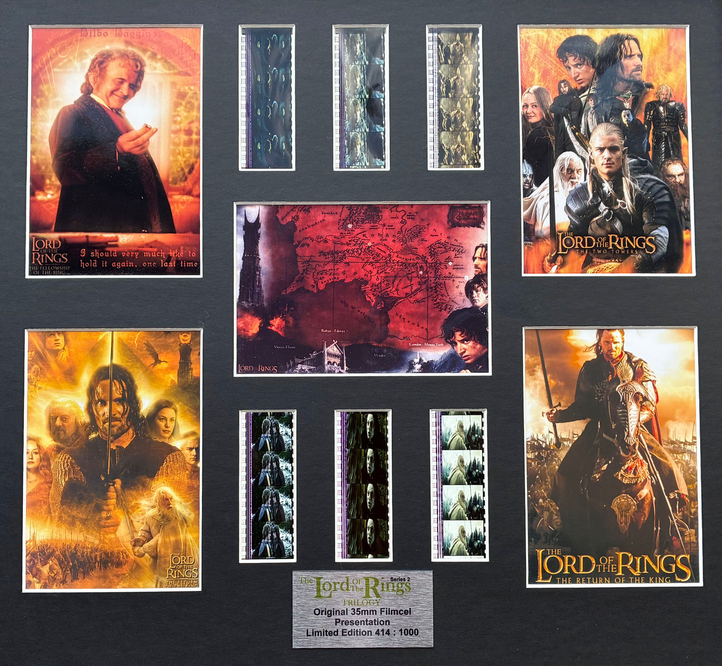 Lord of The Rings Original Trilogy 35mm Film Cells in Quality Wood Frame + COA