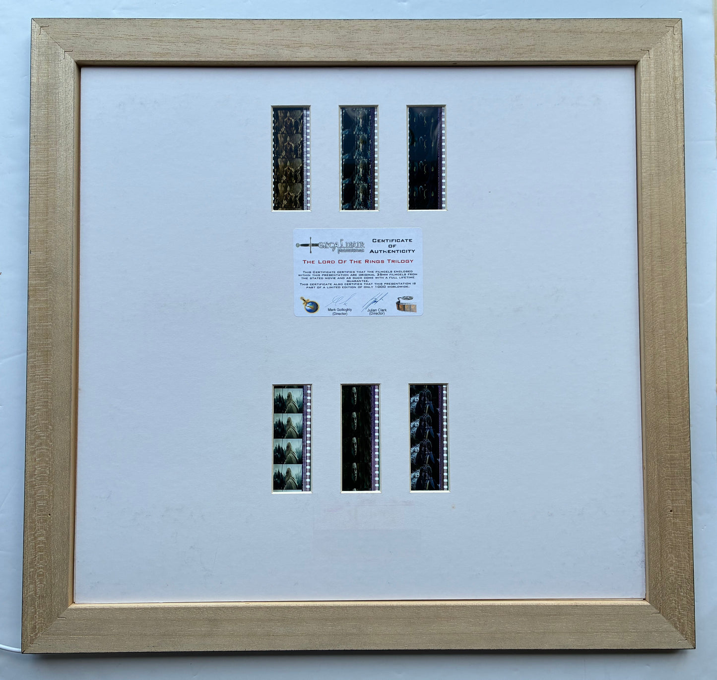 Lord of The Rings Original Trilogy 35mm Film Cells in Quality Wood Frame + COA