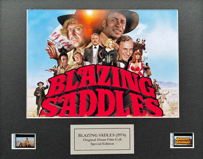 BLAZING SADDLES Original 35mm Film Cells set in Quality Wood Frame + COA