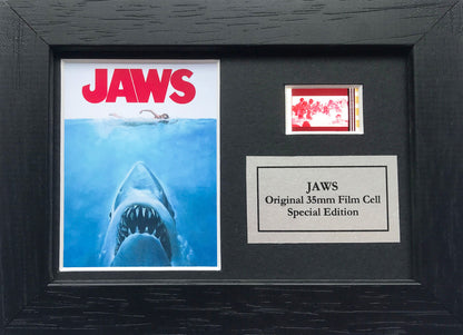 JAWS Hand crafted display featuring Original Mini 35mm film cells + COA
