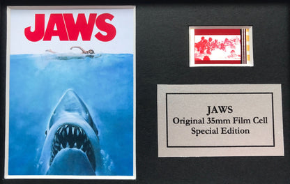 JAWS Hand crafted display featuring Original Mini 35mm film cells + COA