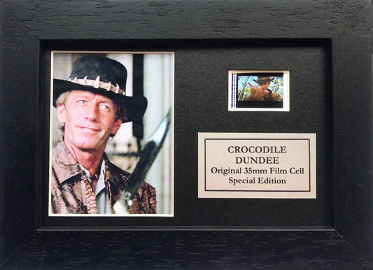CROCODILE DUNDEE Original Mini 35mm Filmcell set within Quality Wood Frame + COA