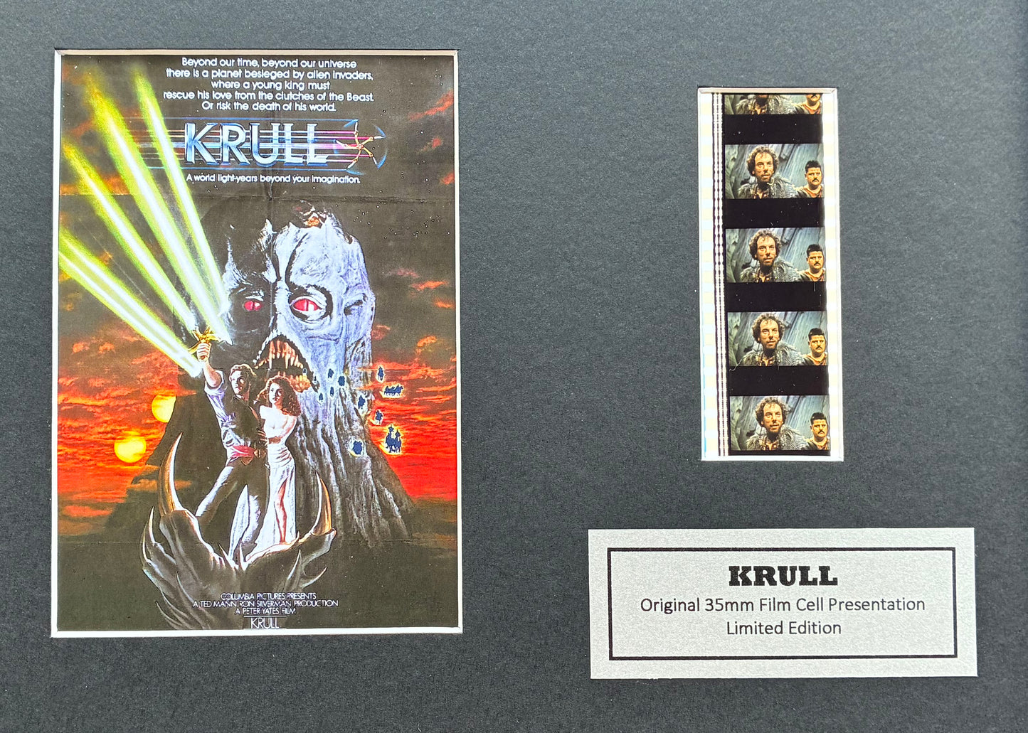 KRULL of 1983 Original 35mm Film Cells set in Quality Wood Frame + COA