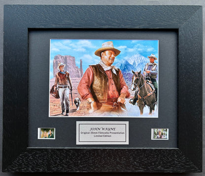 JOHN WAYNE Original 35mm Film Cell Memorabilia set in Quality Wood Frame + COA