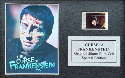 The CURSE of FRANKENSTEIN Original Mini 35mm Film Cells in Quality Wood Frame