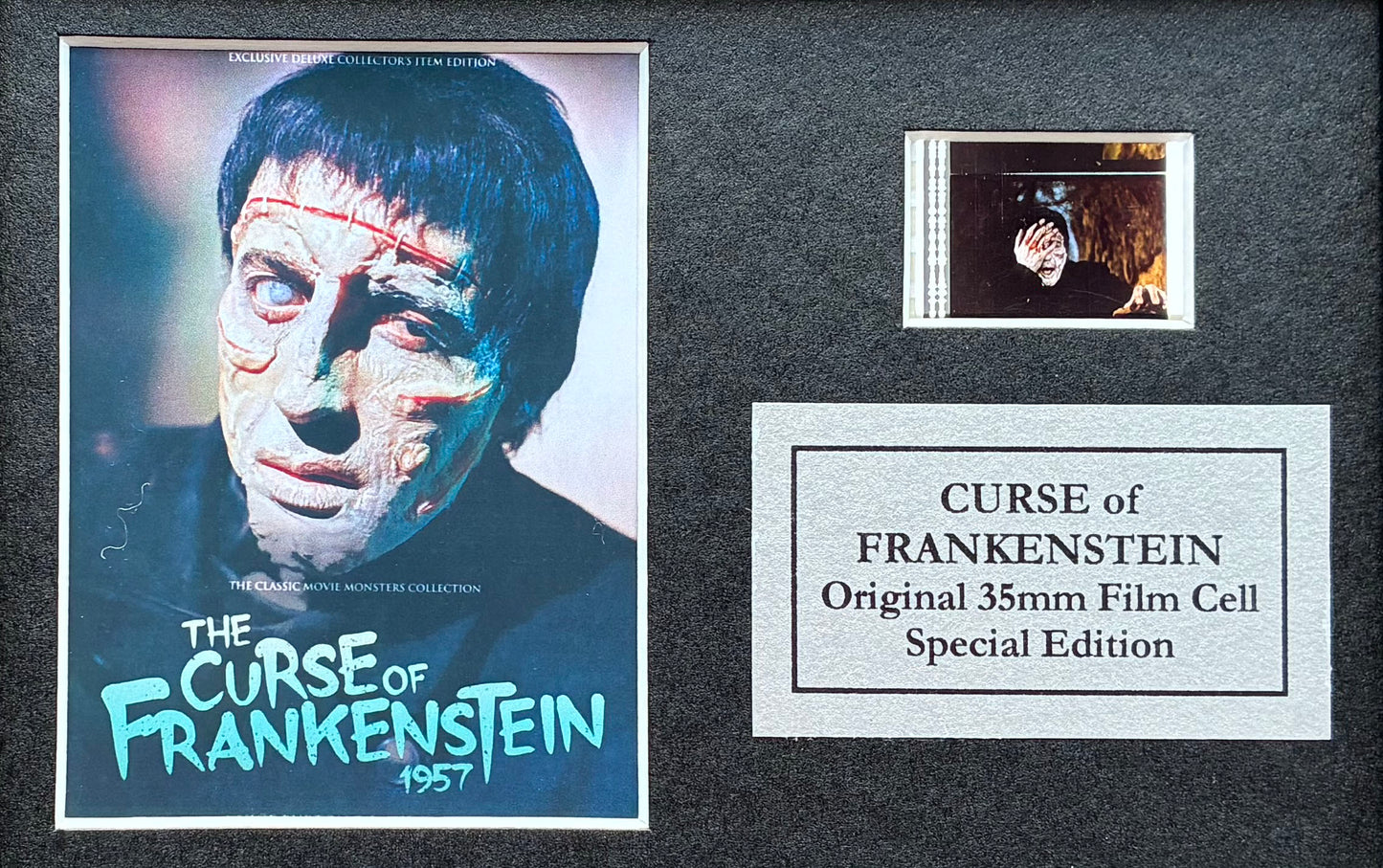 The CURSE of FRANKENSTEIN Original Mini 35mm Film Cells in Quality Wood Frame