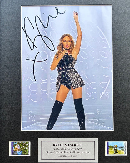 Handmade display featuring original 35mm film cells for a KYLIE MINOGUE fan vSR