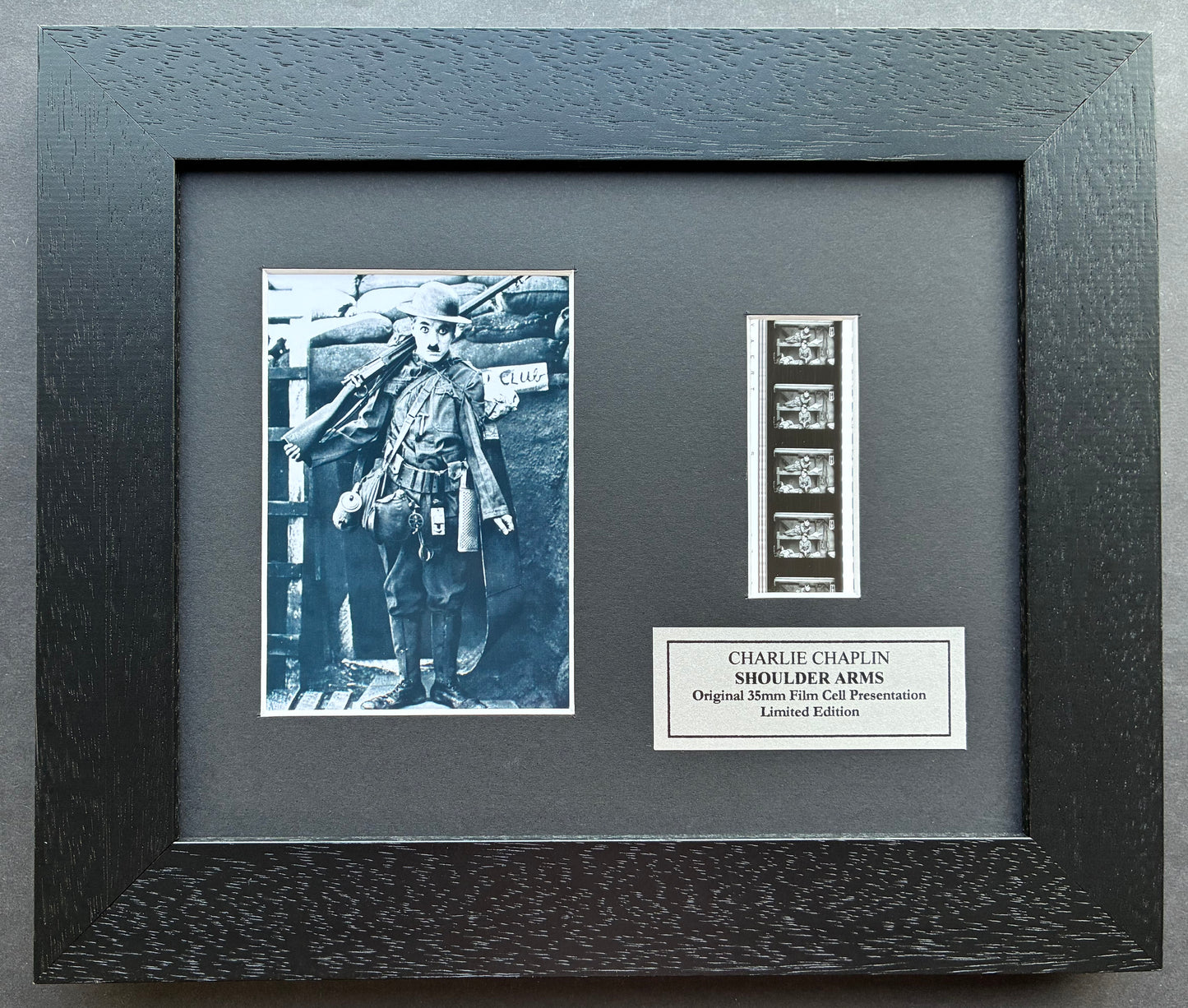 Charlie Chaplin Original 35mm Film Cells set within Quality Wood Frame + COA