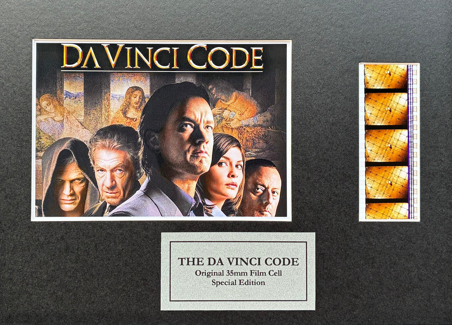 The Da Vinci Code Original 35mm Film Cells set within Quality Wood Frame + COA