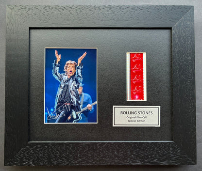 Hand crafted display featuring original film cells for Sir Mick Jagger fans v1