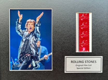 Hand crafted display featuring original film cells for Sir Mick Jagger fans v1