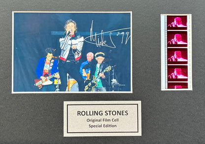 Hand crafted display featuring original film cells for Sir Mick Jagger fans v2