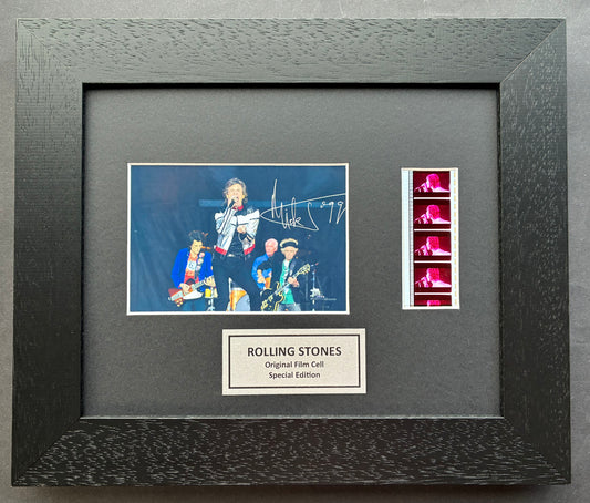 Hand crafted display featuring original film cells for Sir Mick Jagger fans v2