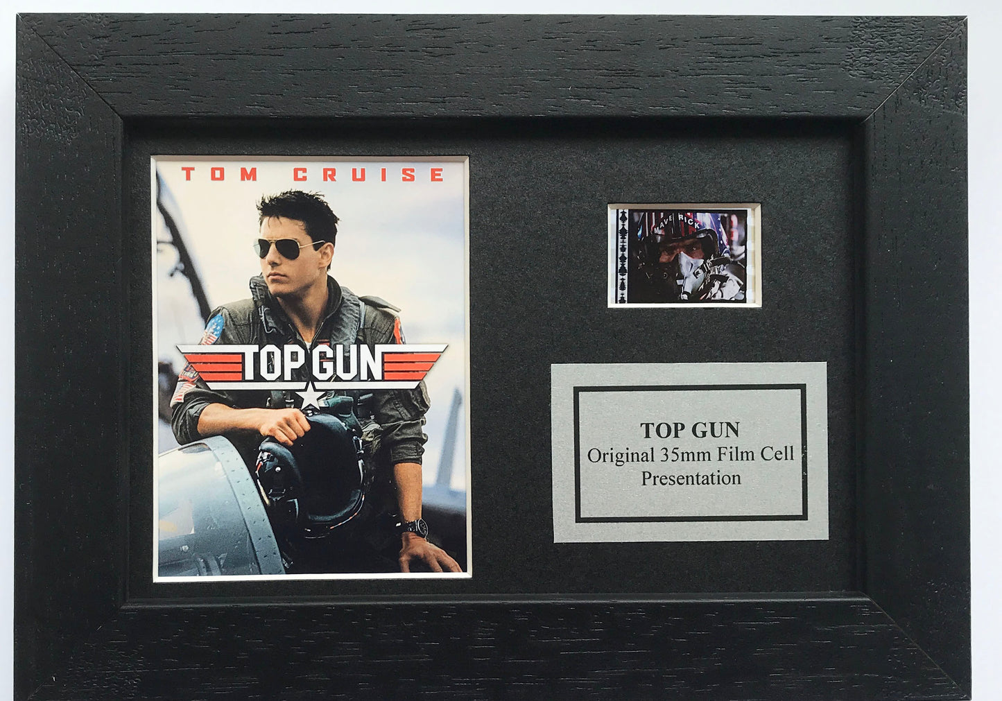 TOP GUN Tom Cruise Original Mini 35mm Film Cells set in Quality Wood Frame + COA