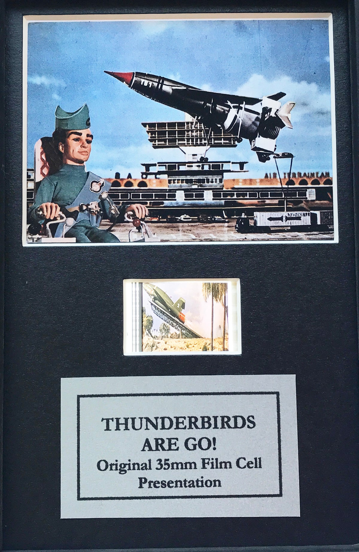 THUNDERBIRDS ARE GO Original Mini 35mm Film Cells set in Quality Wood Frame v1
