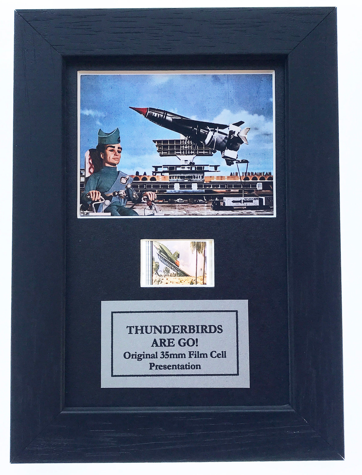 THUNDERBIRDS ARE GO Original Mini 35mm Film Cells set in Quality Wood Frame v1