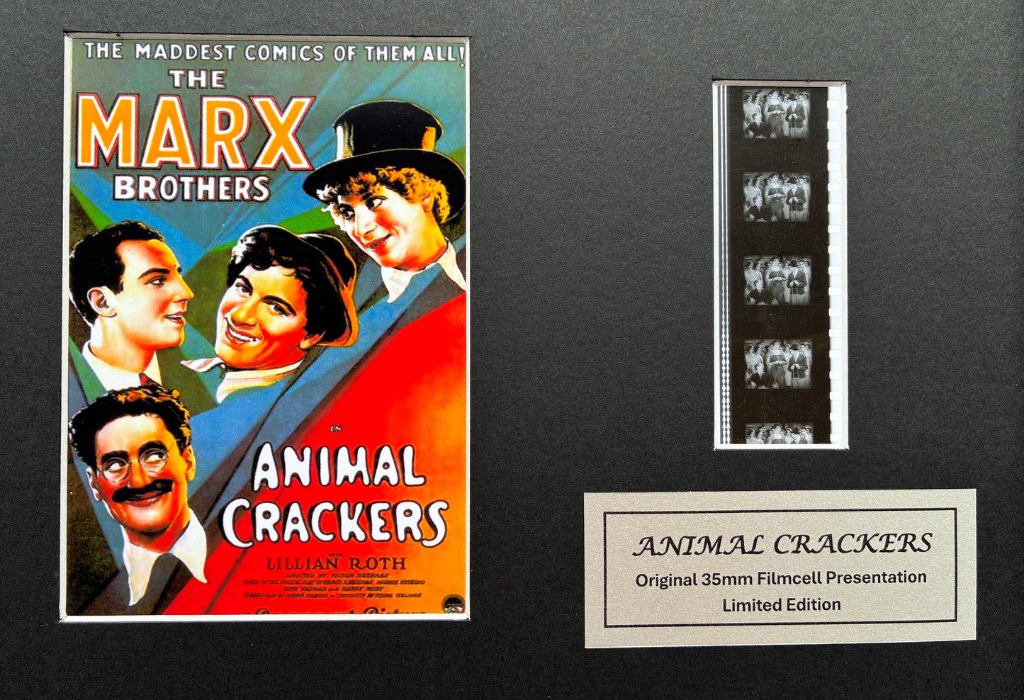 The MARX BROTHERS 1930 Original 35mm Film Cells set in Quality Wood Frame + COA