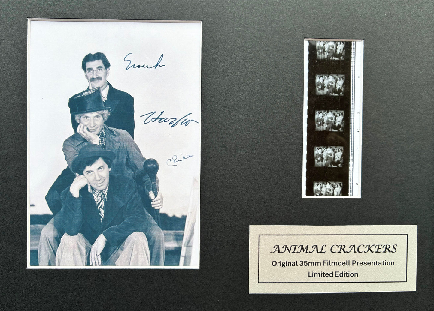THE MARX BROTHERS Original 35mm Film Cells set in Quality Wood Frame + COA