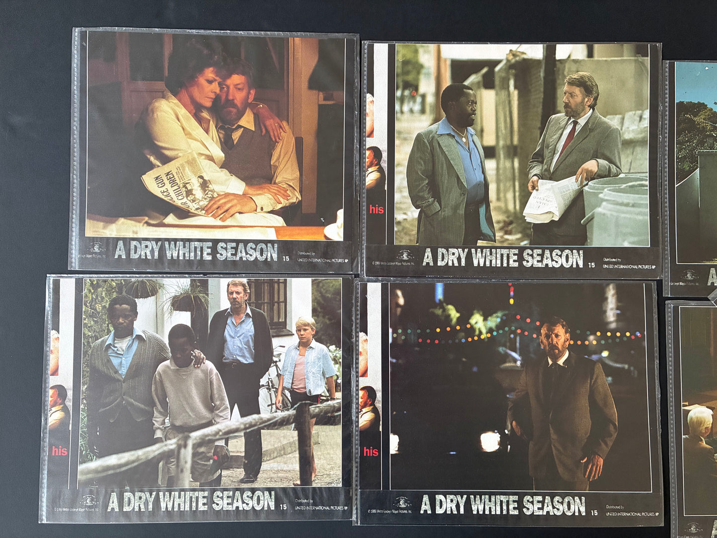 A Dry White Wine Season (1989) Original Lobby Cards x 7 with Donald Sutherland