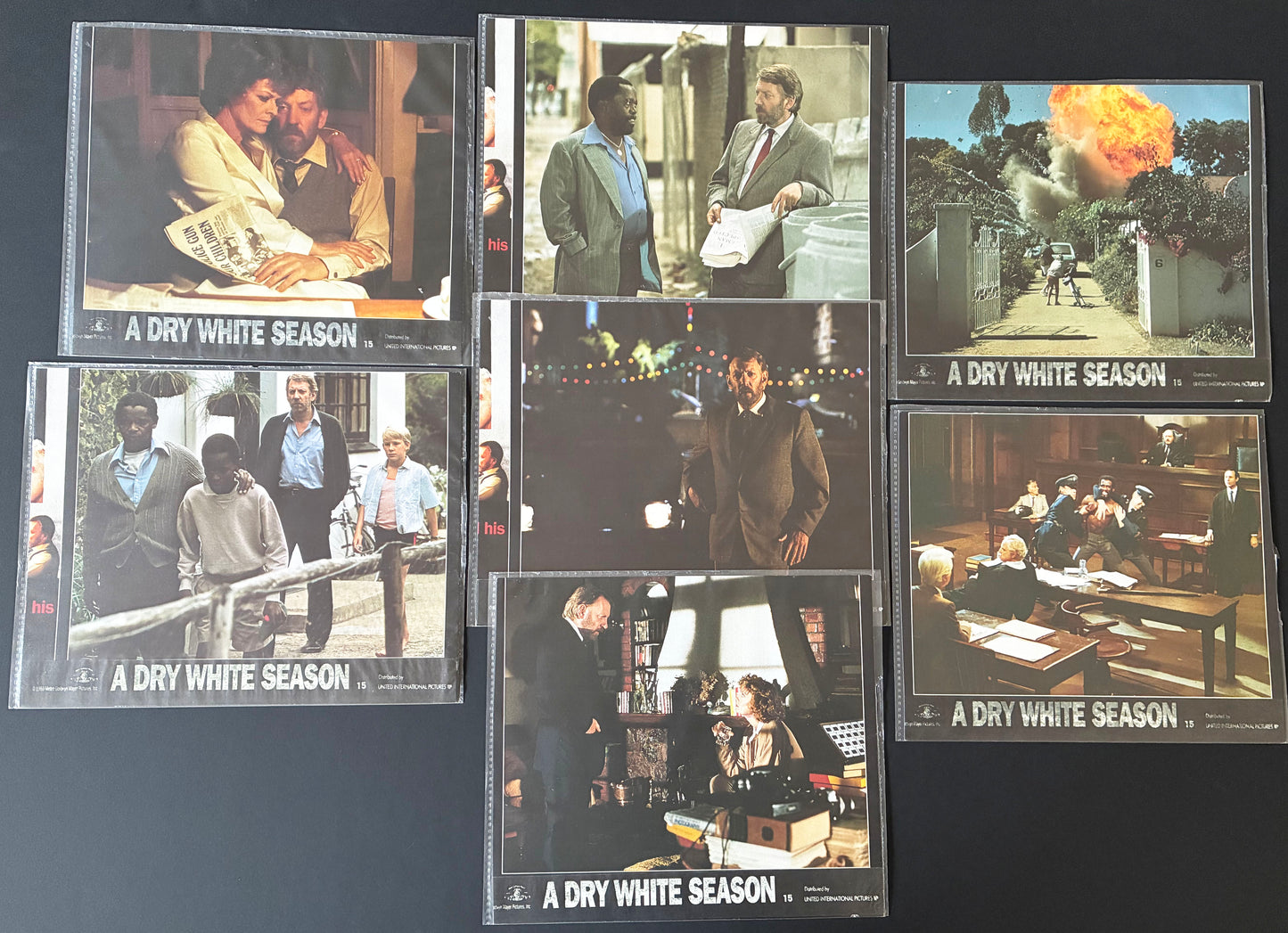A Dry White Wine Season (1989) Original Lobby Cards x 7 with Donald Sutherland