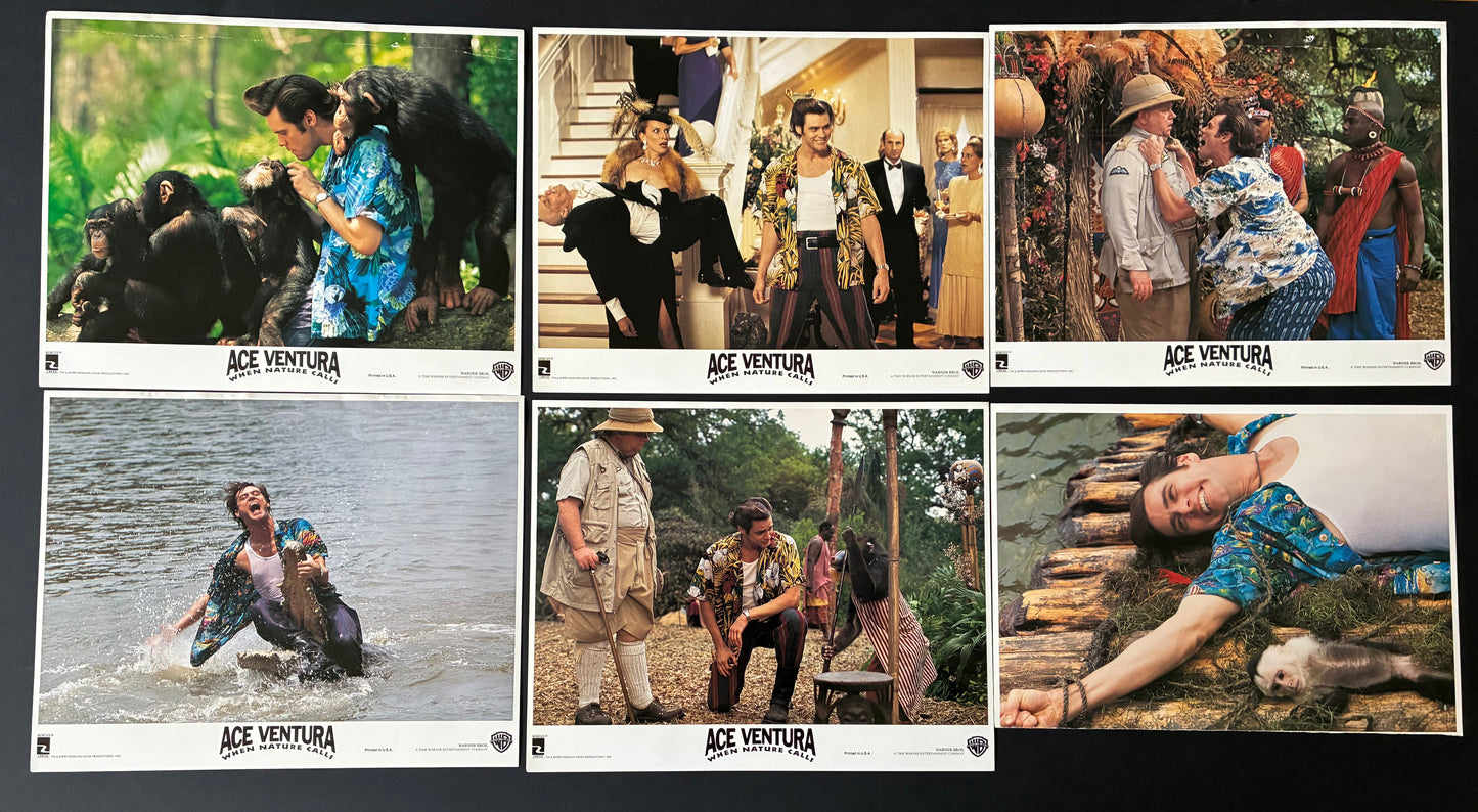 ACE VENTURA (1995) Original Lobby Cards x 7 with Jim Carey