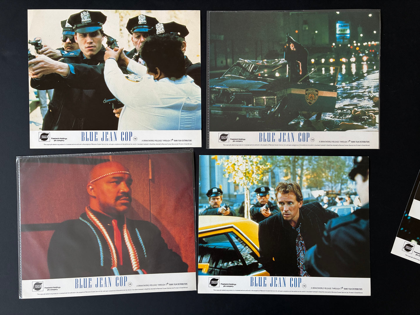 BLUE JEAN COP (1988) Original Lobby Cards x 8 with Sam Elliott