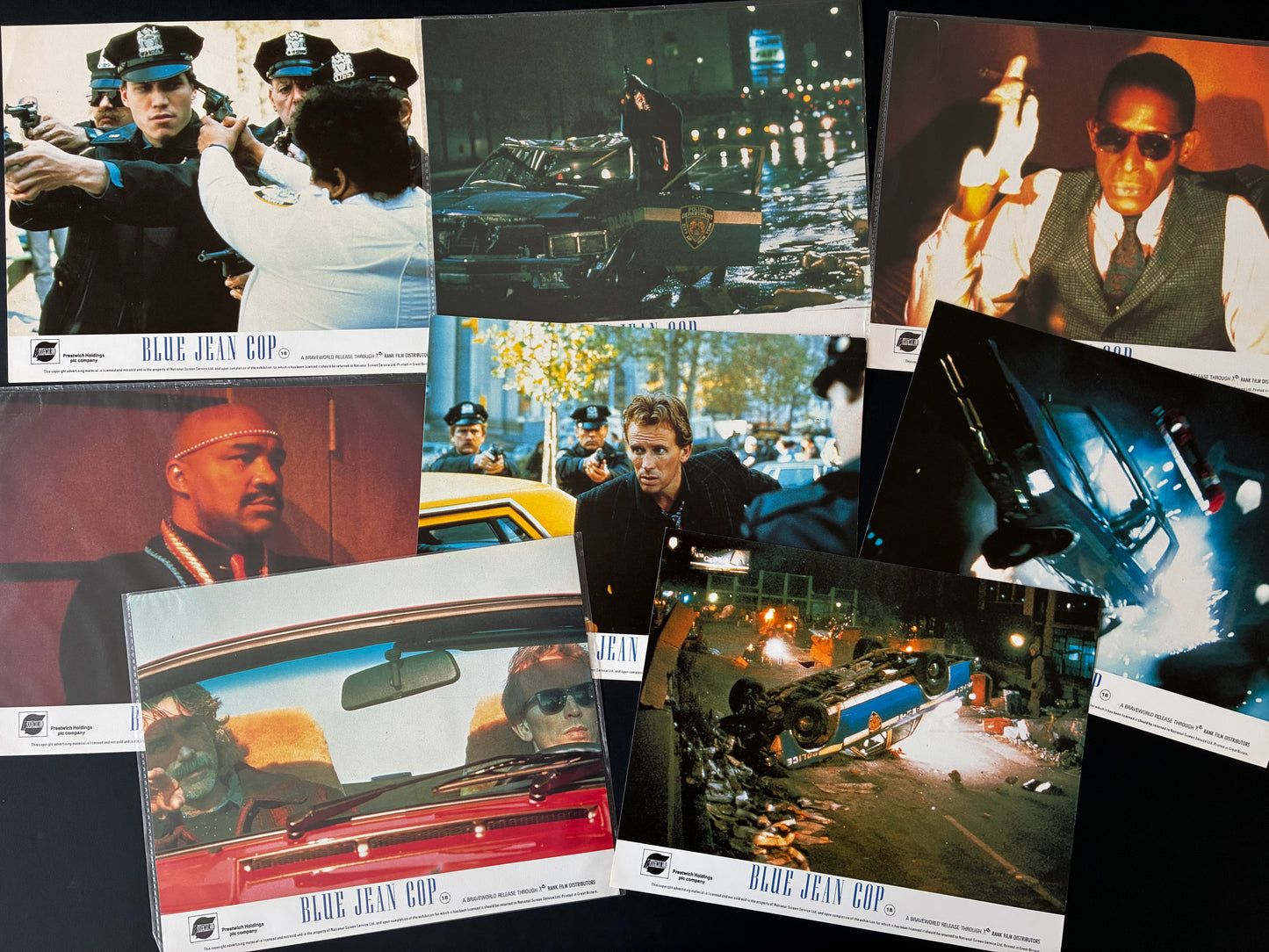 BLUE JEAN COP (1988) Original Lobby Cards x 8 with Sam Elliott