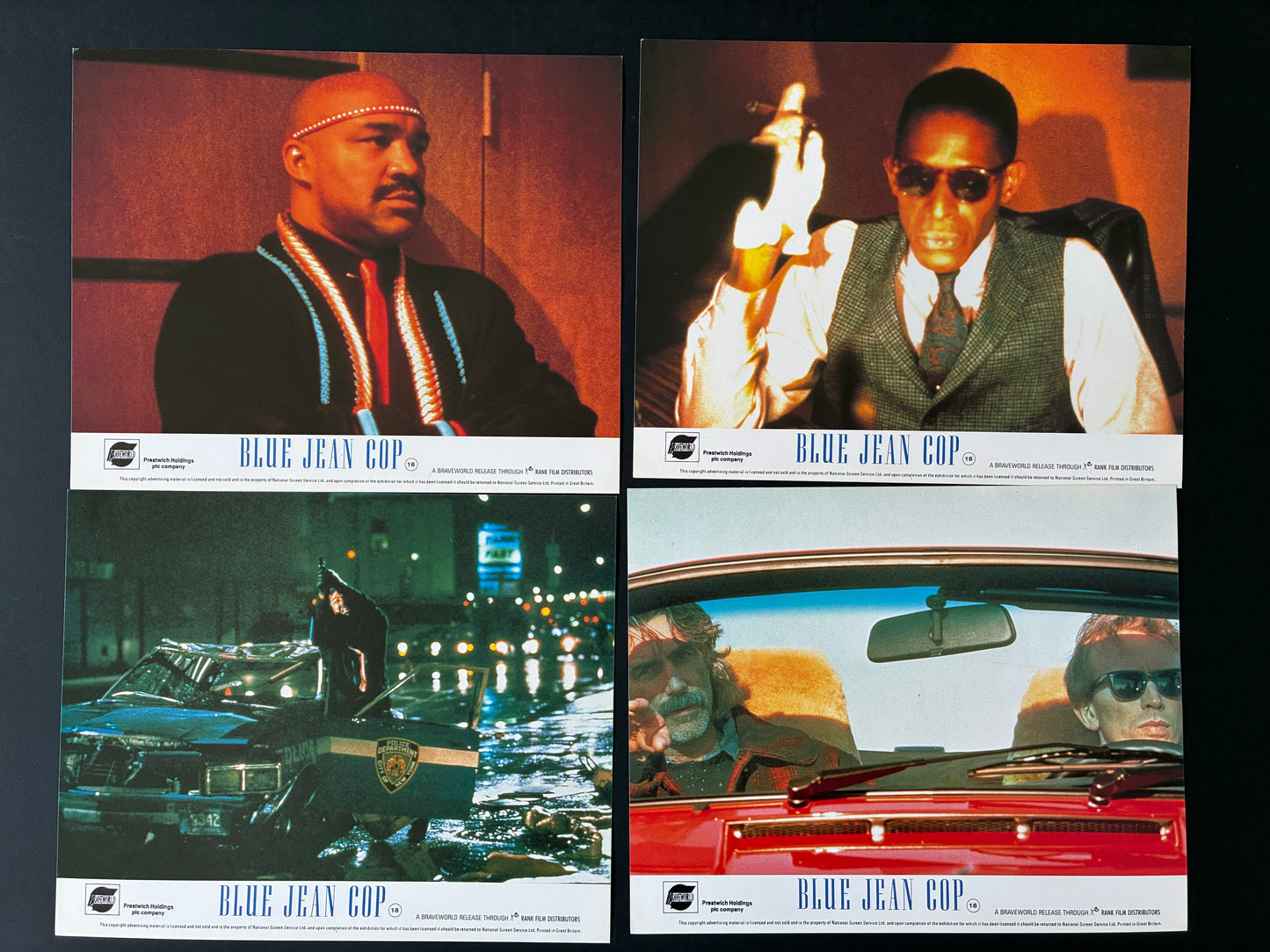 BLUE JEAN COP (1988) Original Lobby Cards x 4 with Sam Elliott