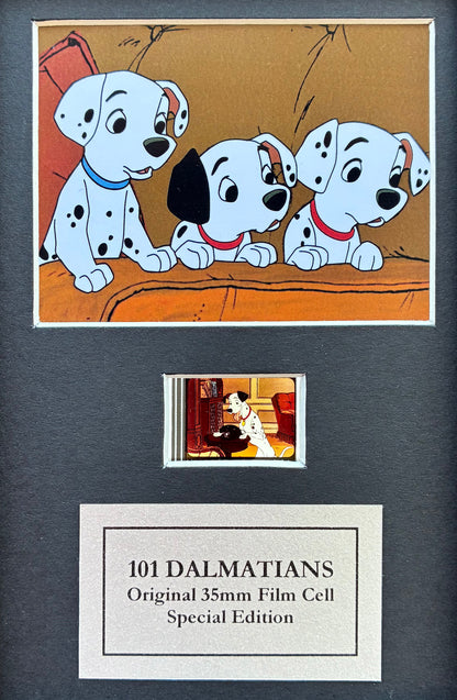 101 DALMATIANS Original Mini 35mm Film Cells set in Quality Wood Frame + COA