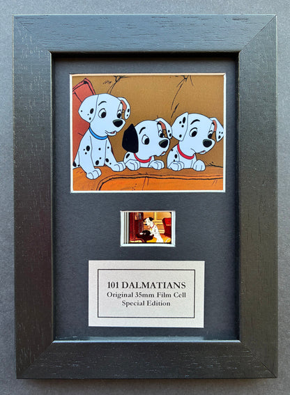 101 DALMATIANS Original Mini 35mm Film Cells set in Quality Wood Frame + COA