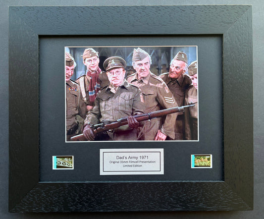 DAD'S ARMY 1971 Original 35mm Film Cells set within Quality Wood Frame + COA