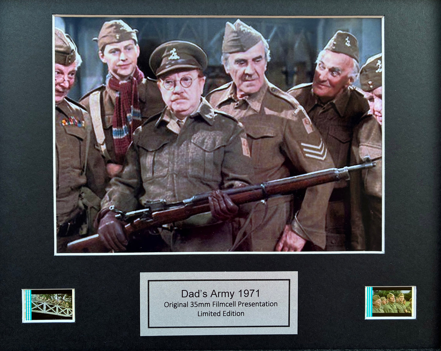 DAD'S ARMY 1971 Original 35mm Film Cells set within Quality Wood Frame + COA