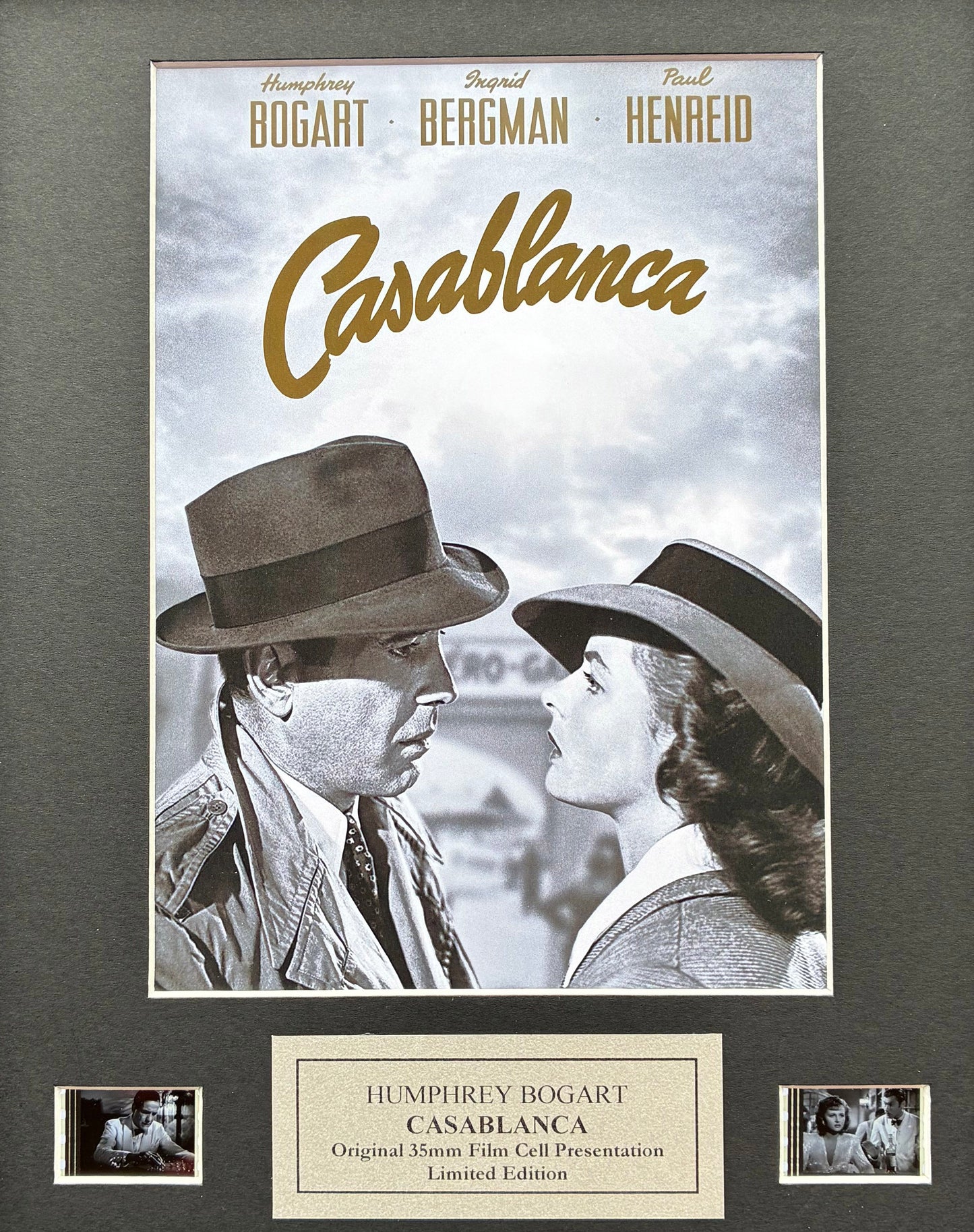 CASABLANCA of 1942 Original 35mm Film Cells set within Quality Wood Frame + COA