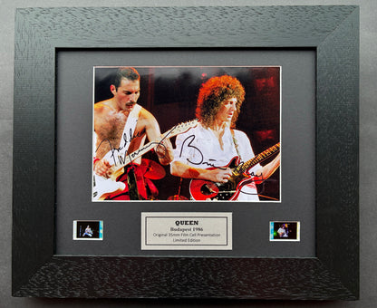 QUEEN Signed Repro + Original 35mm Film Cells set in Quality Wood Frame + COA