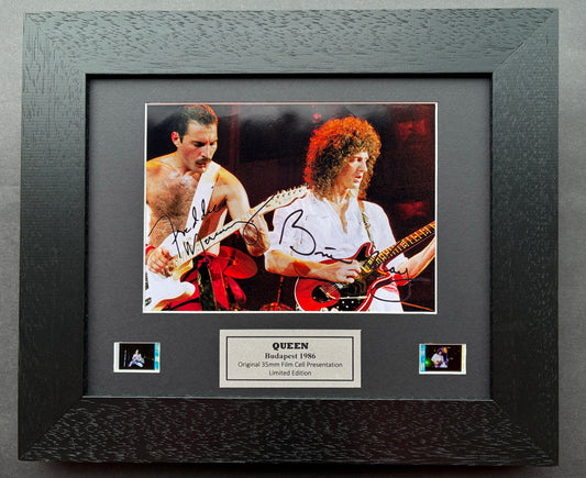 QUEEN Signed Repro + Original 35mm Film Cells set in Quality Wood Frame + COA