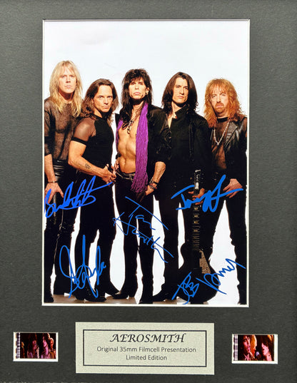 Hand crafted display featuring original 35mm film cells for AEROSMITH fans vSR