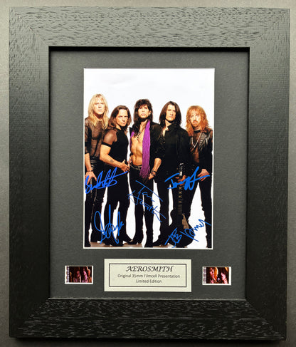 Hand crafted display featuring original 35mm film cells for AEROSMITH fans vSR