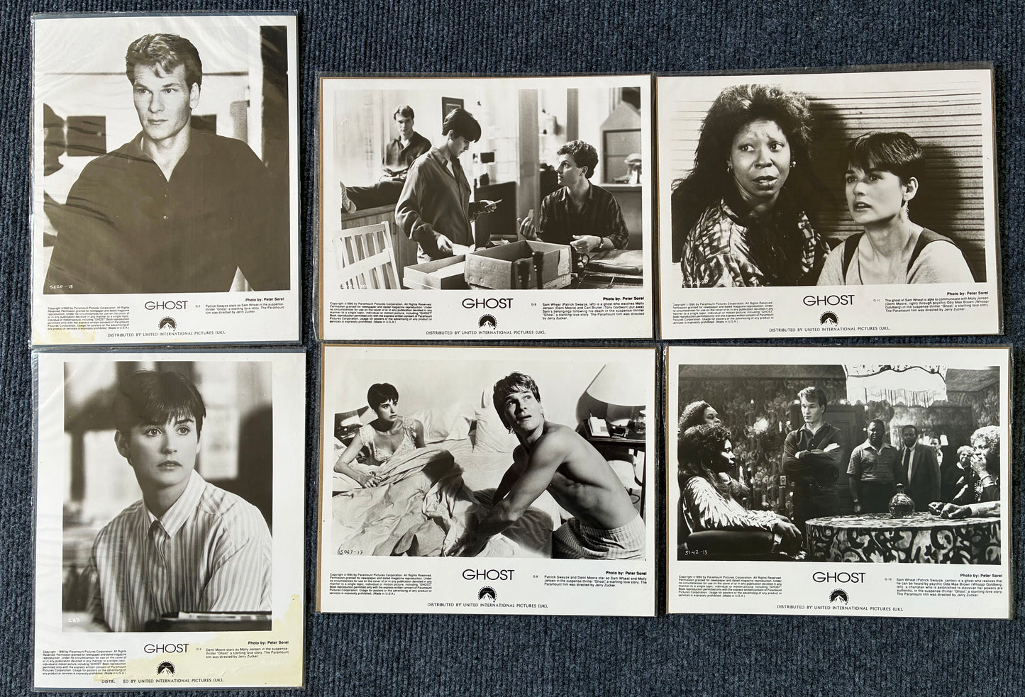 GHOST (1990) Original Black & White Lobby Cards - Set of 6