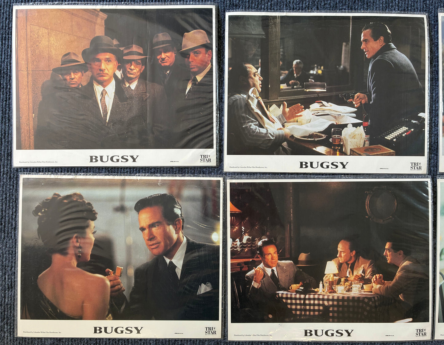 BUGSY (1991) Original Lobby Cards x 6 with Warren Beatty