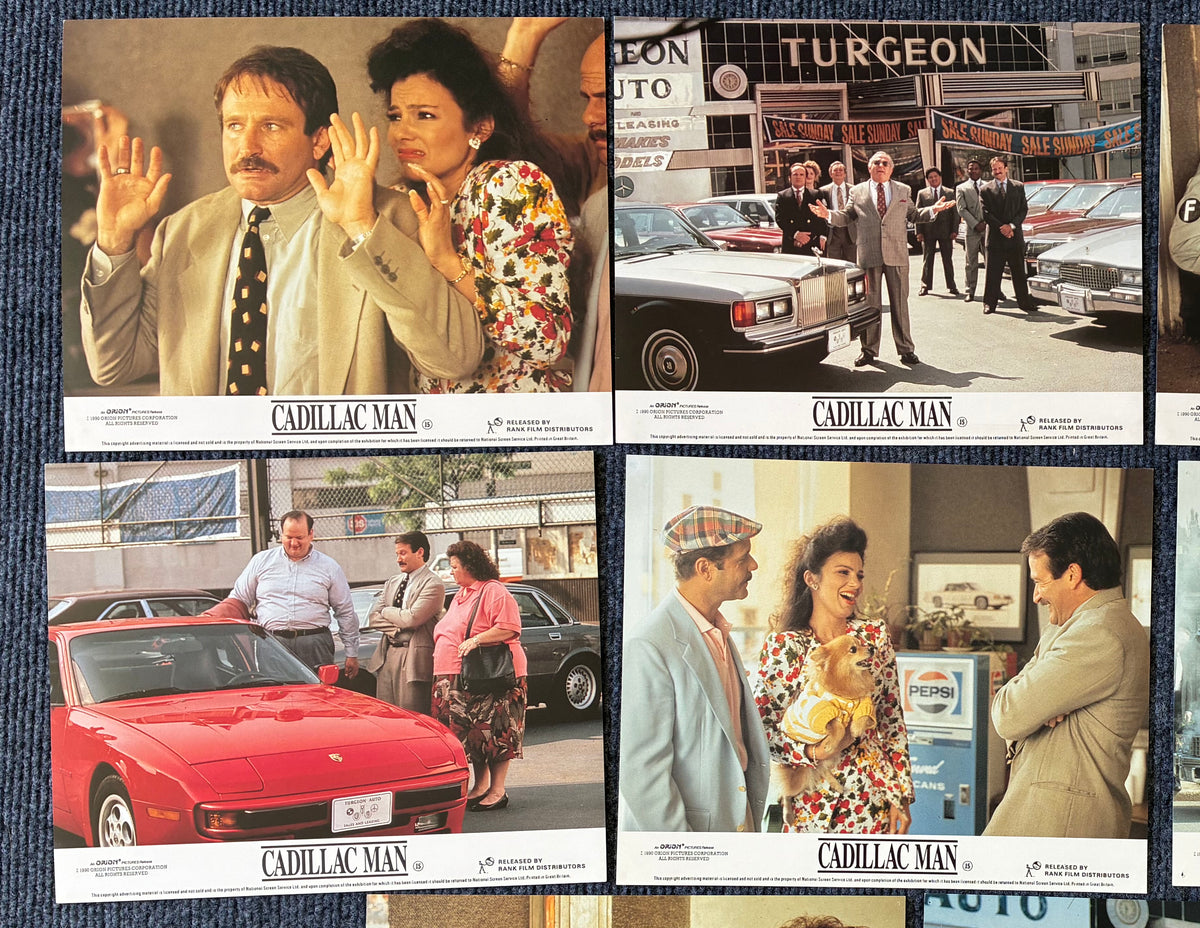 CADILLAC MAN (1990) Original Lobby Cards x 8 with Robin Williams