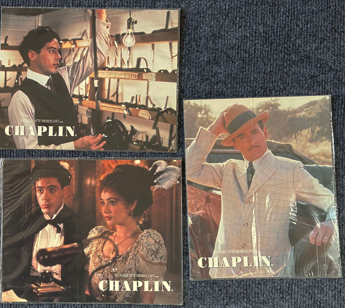 CHAPLIN (1992) Original Lobby Cards x 6 with Robert Downey Jr.