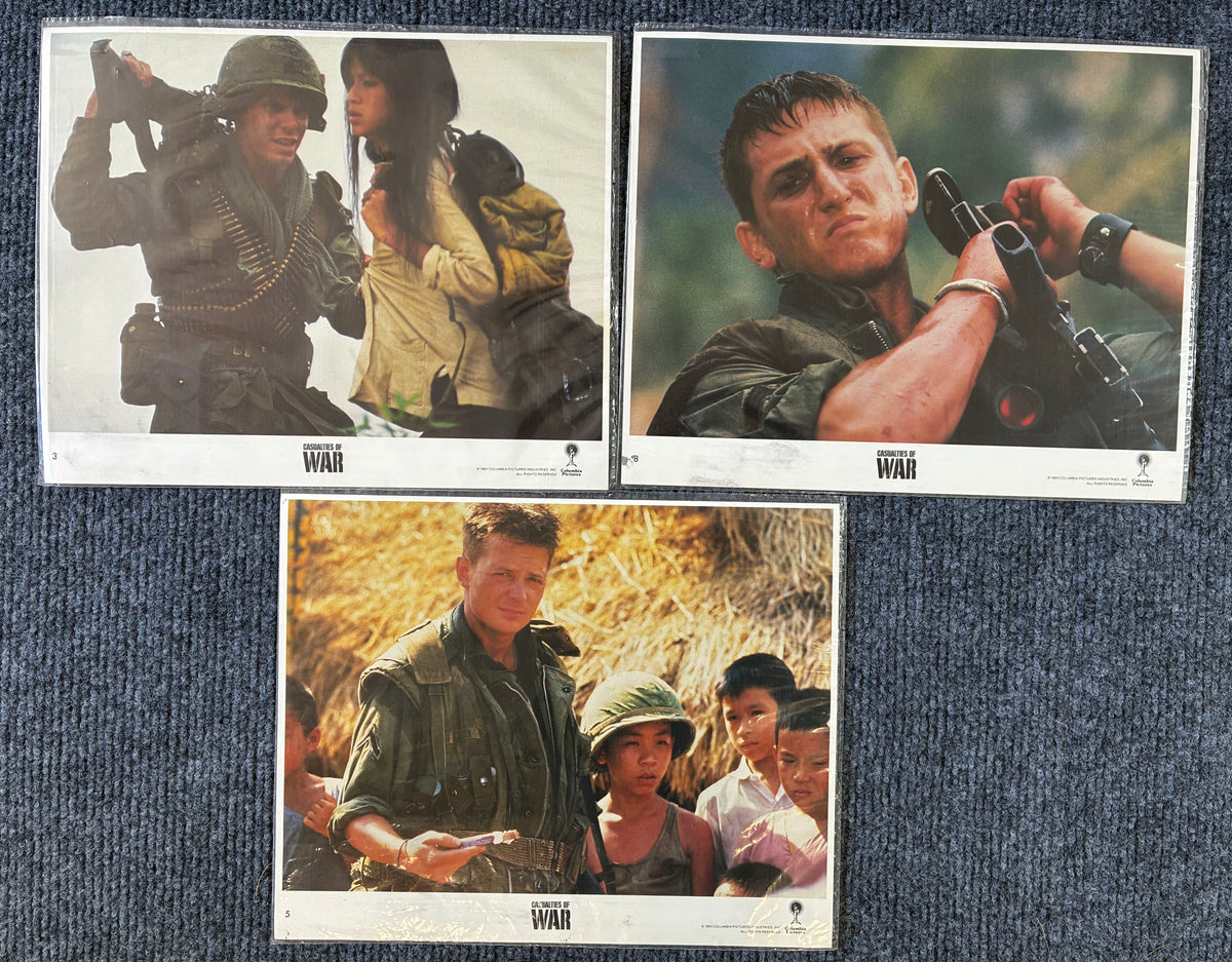 Casualties of War (1989) Original Lobby Cards x 3 with Sean Penn and Michael J Fox