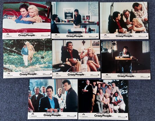 CRAZY PEOPLE (1990) Original Lobby Cards x 8 with Dudley Moore