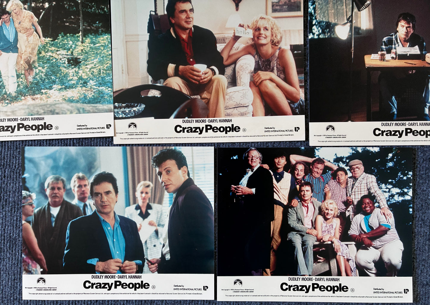 CRAZY PEOPLE (1990) Original Lobby Cards x 8 with Dudley Moore