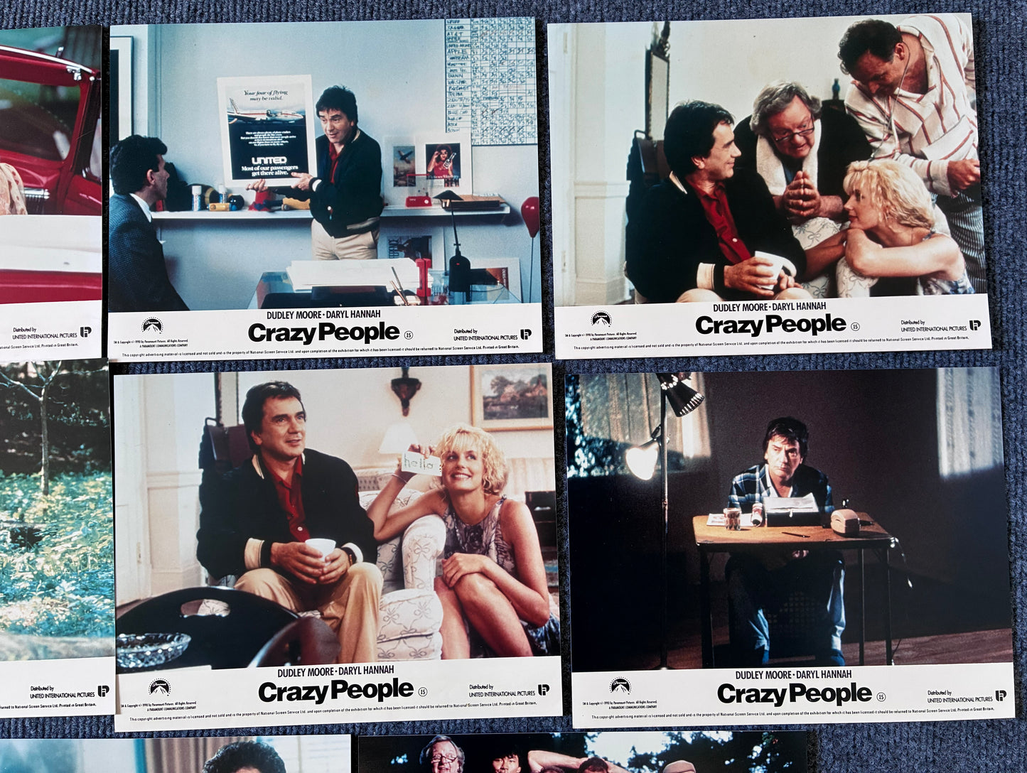 CRAZY PEOPLE (1990) Original Lobby Cards x 8 with Dudley Moore