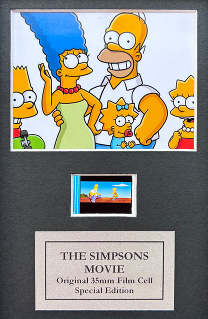 Hand crafted display featuring original film cell for THE SIMPSONS MOVIE fans