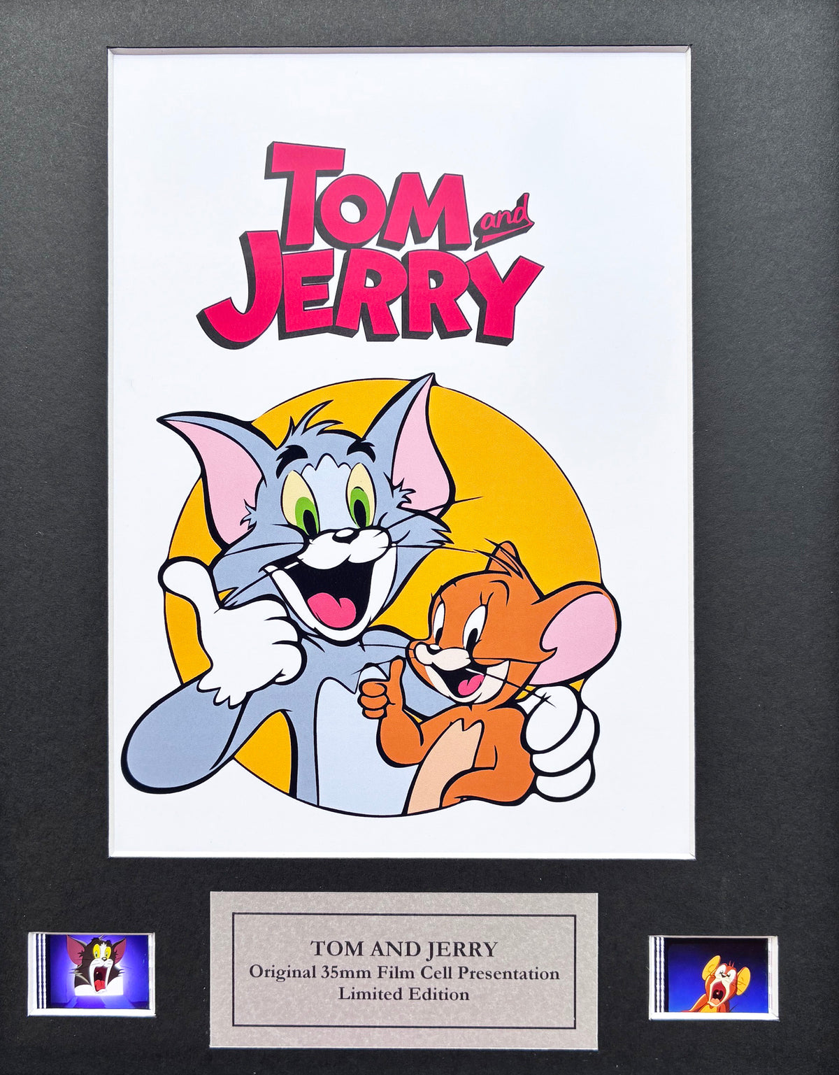 Hand crafted display featuring original 35mm filmcells for Tom & Jerry fans + Coa