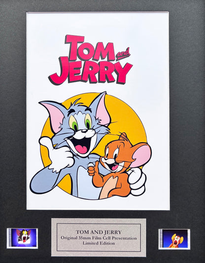 Hand crafted display featuring original 35mm filmcells for Tom & Jerry fans + Coa